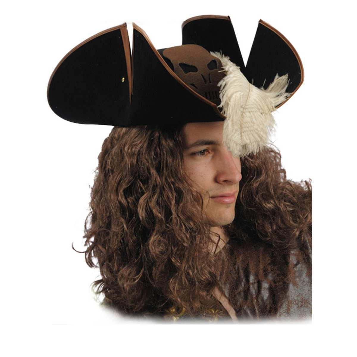Cappello pirata capitano nero lusso