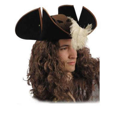Cappello pirata capitano nero lusso