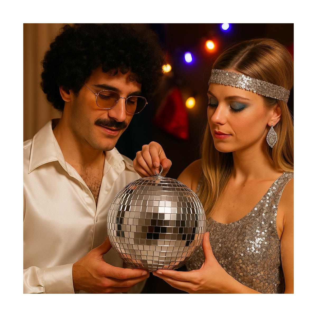 Sfera discoteca specchi argento