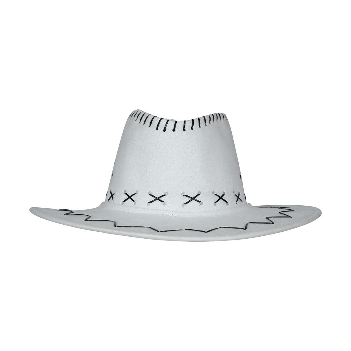Cappello cowboy bianco cuciture
