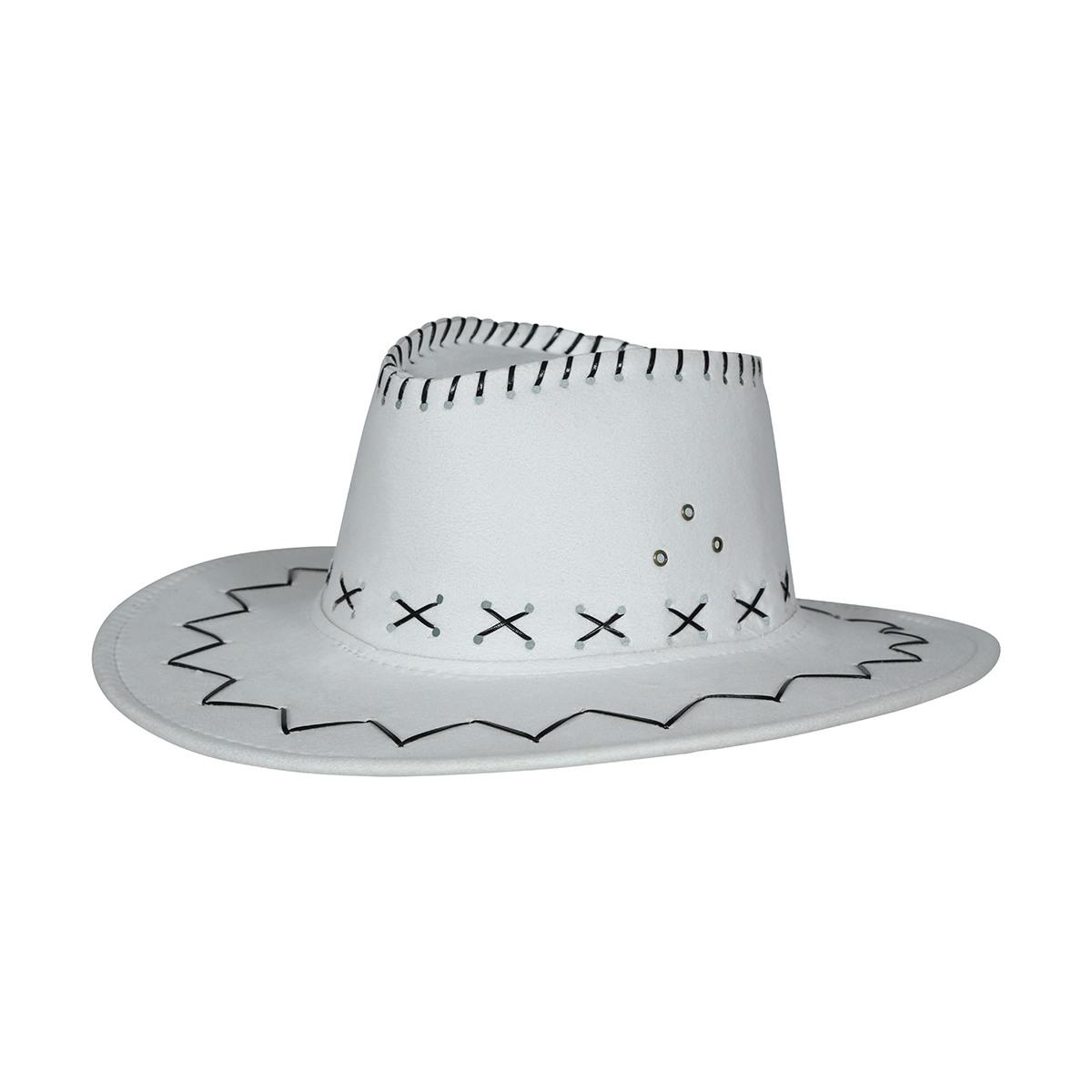 Cappello cowboy bianco cuciture