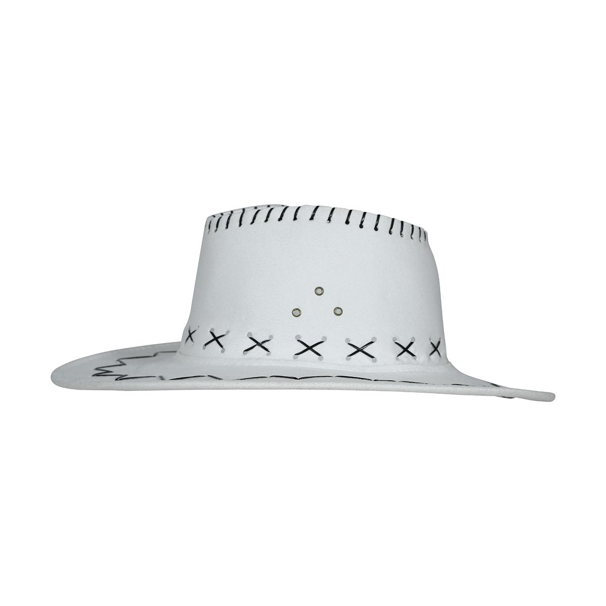 Cappello cowboy bianco cuciture