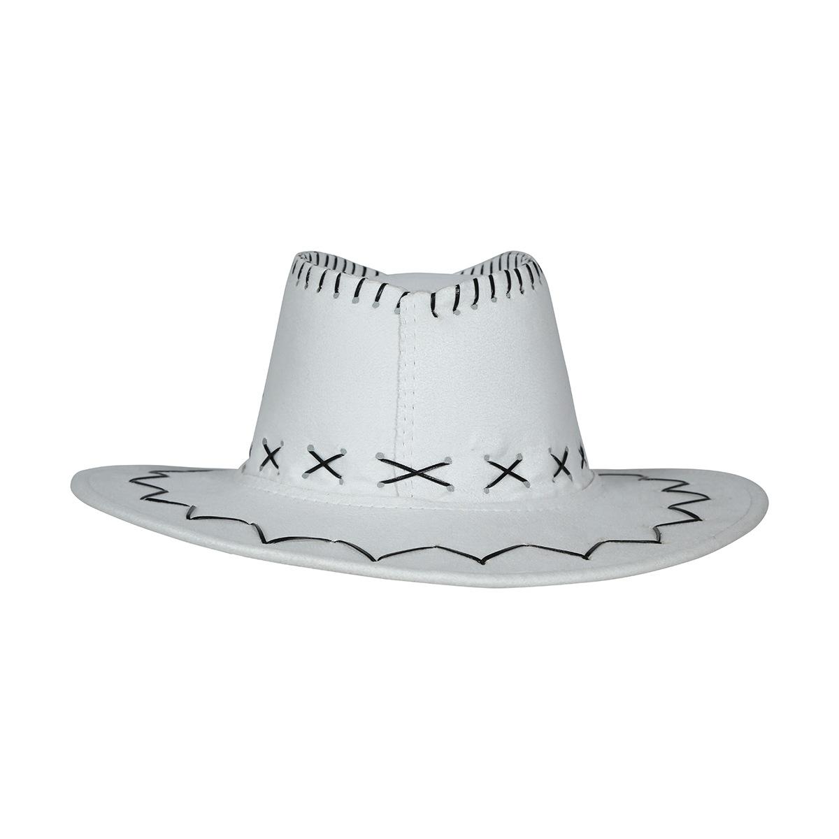 Cappello cowboy bianco cuciture