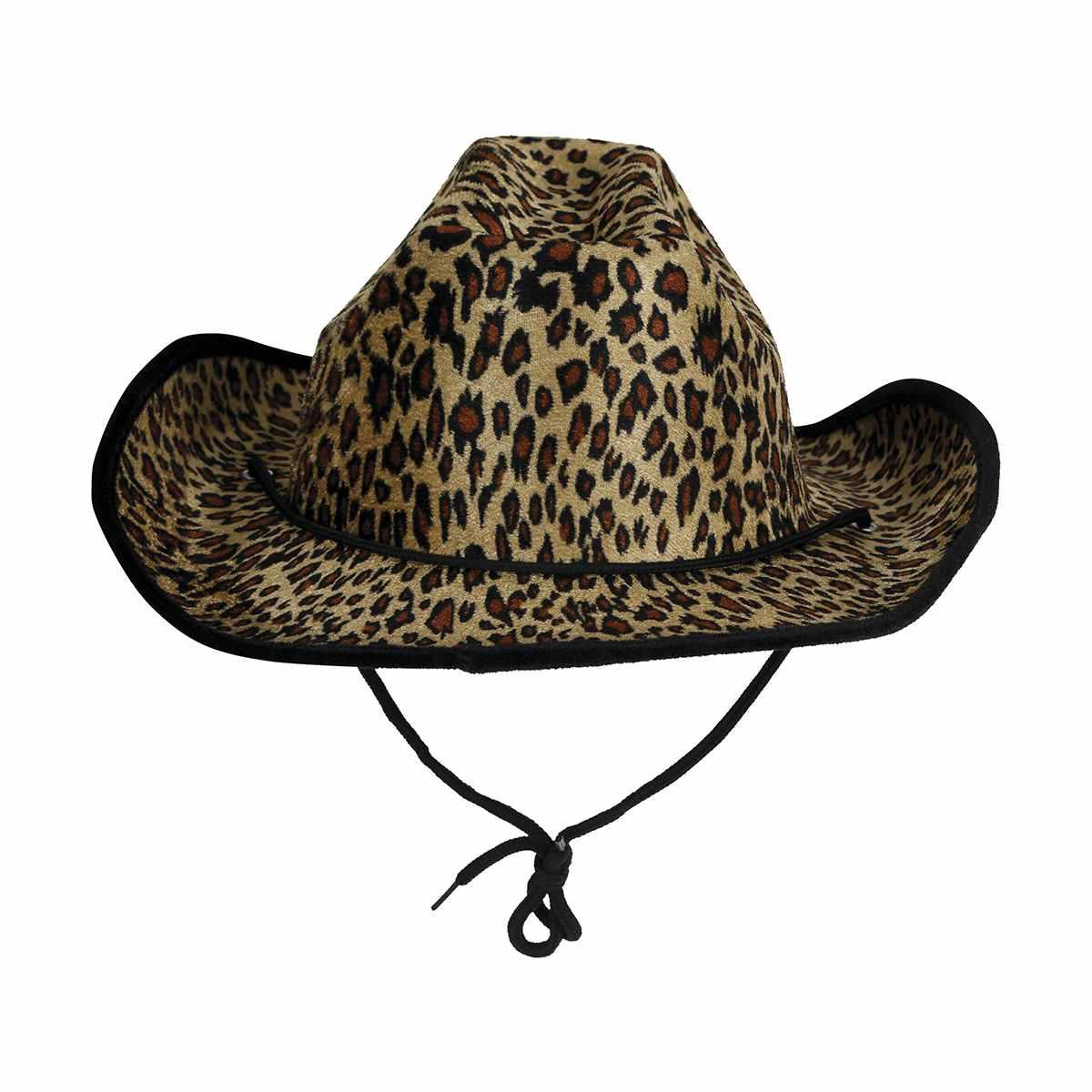 Cappello cowboy feltro leopardato