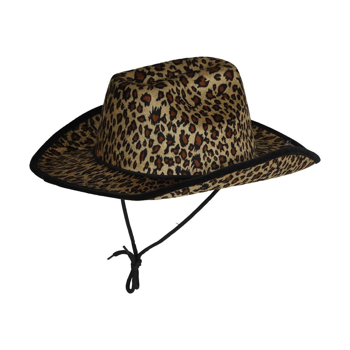 Cappello cowboy feltro leopardato