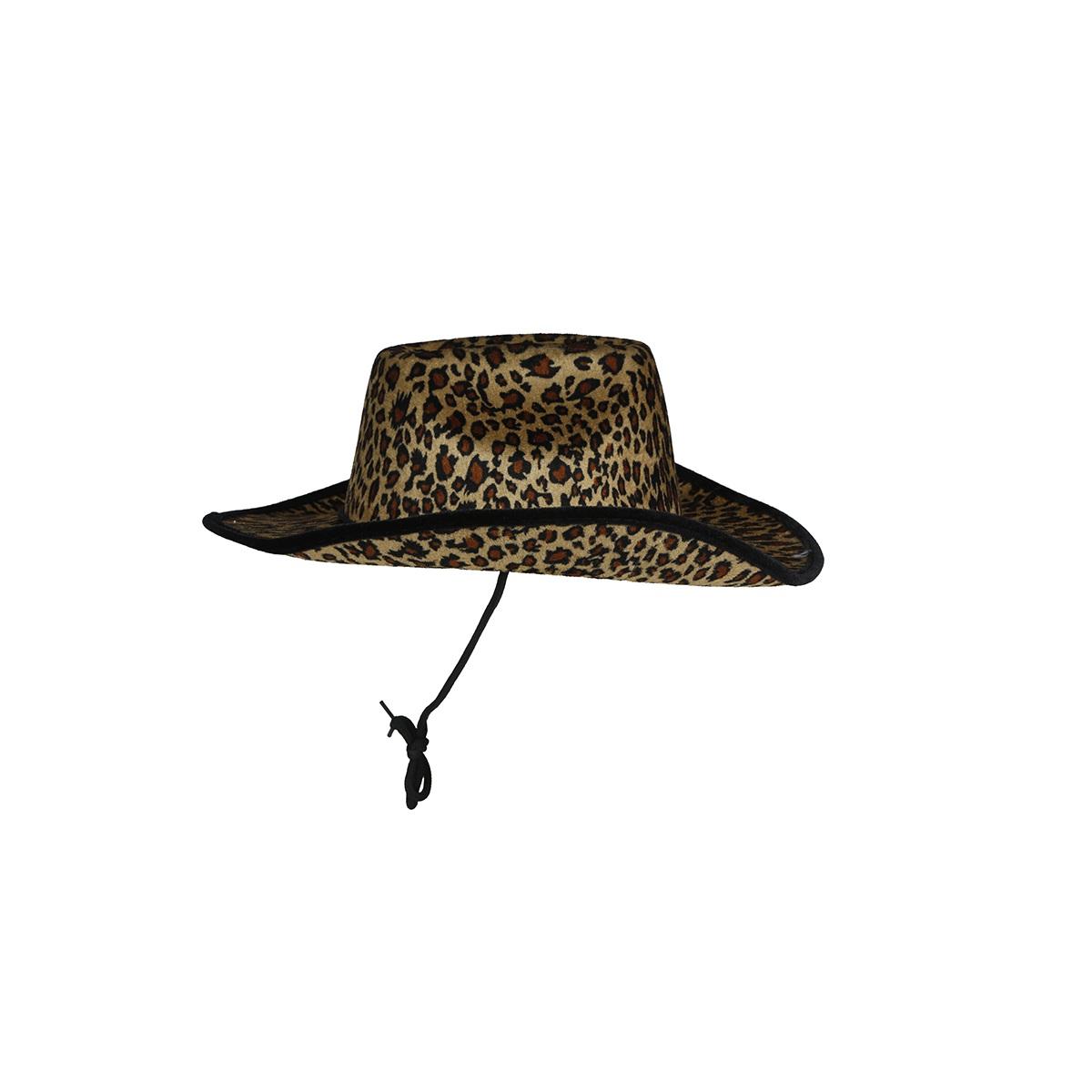 Cappello cowboy feltro leopardato