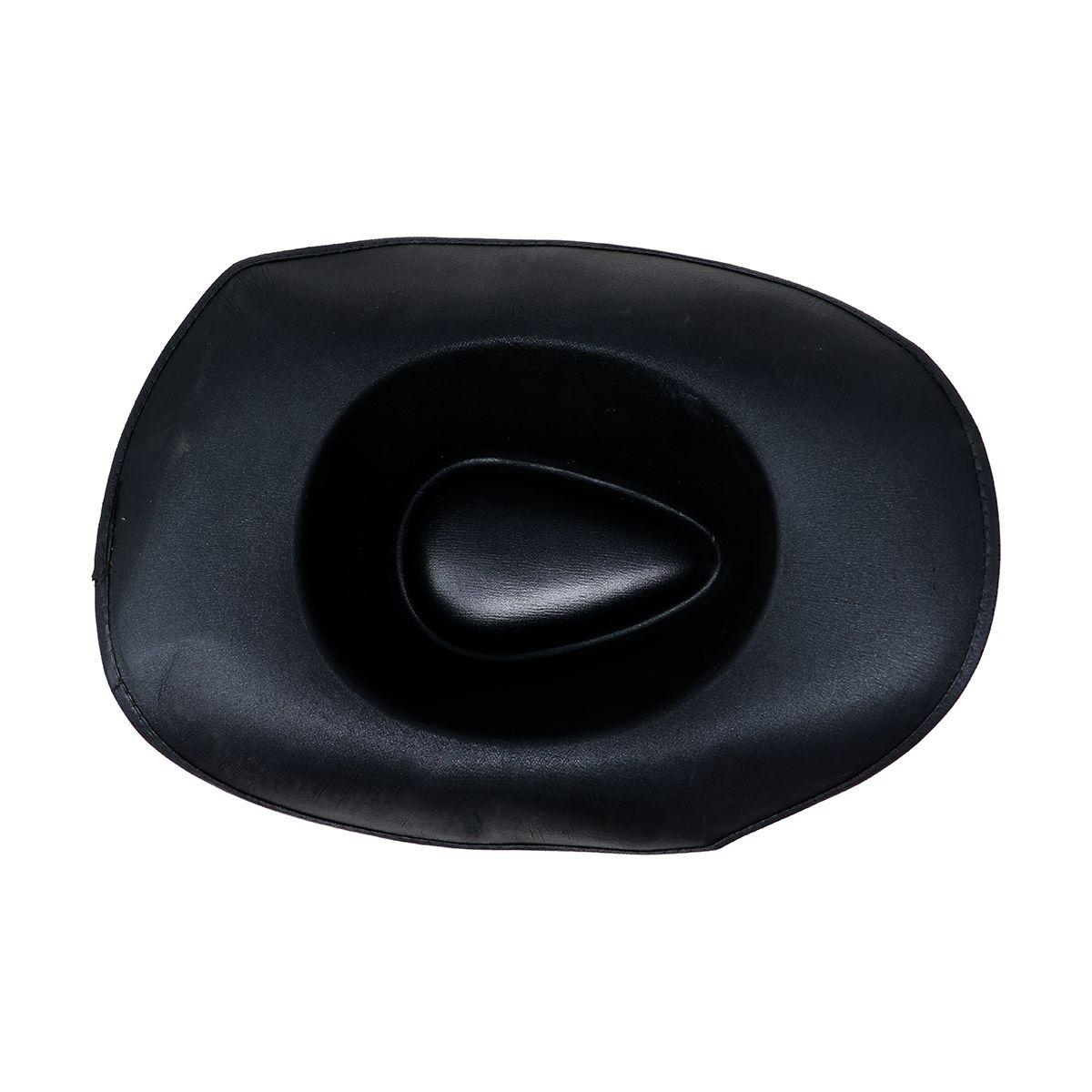 Cappello cowboy nero similpelle teschio