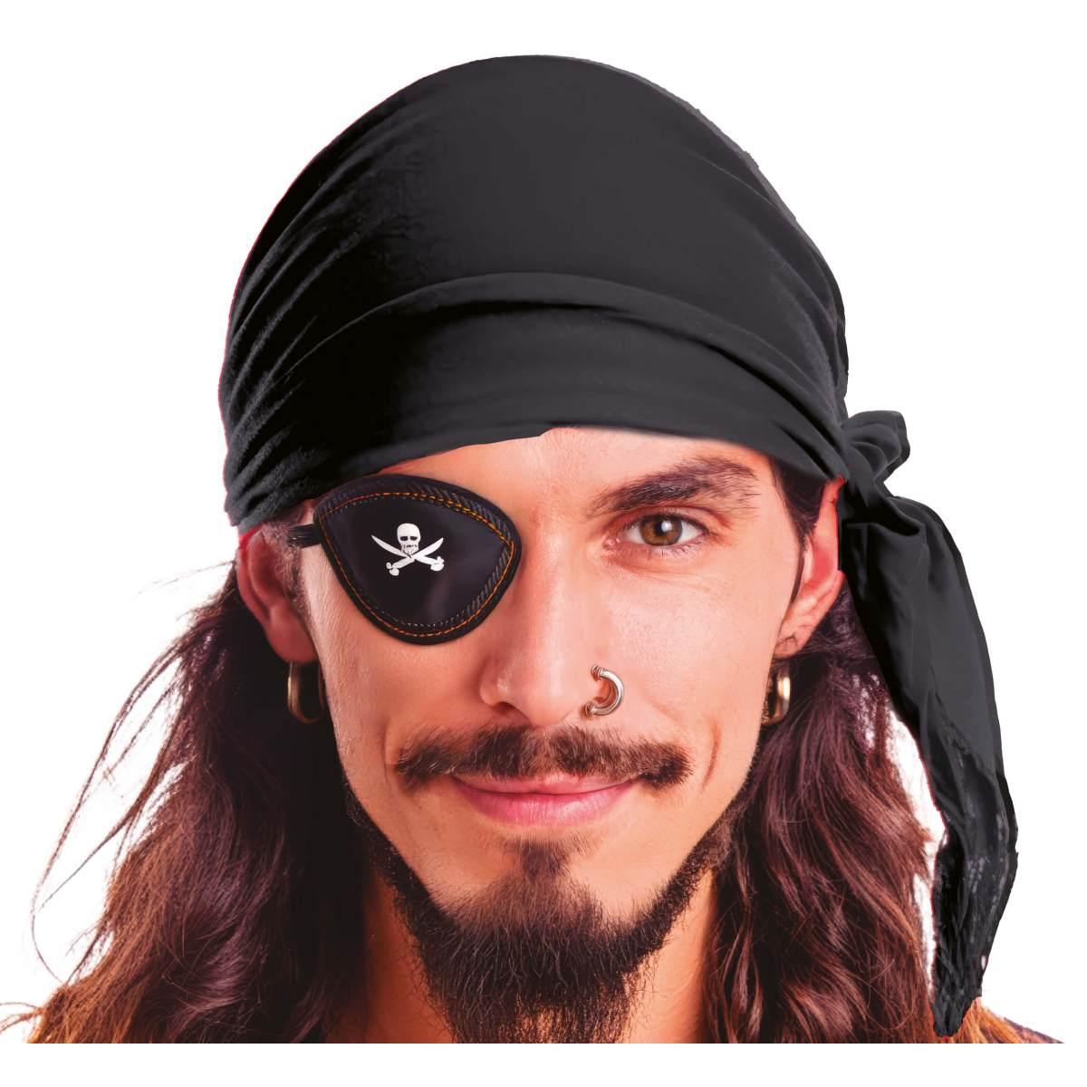 Bandana foulard pirata nera ciniglia
