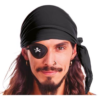Bandana foulard pirata nera ciniglia