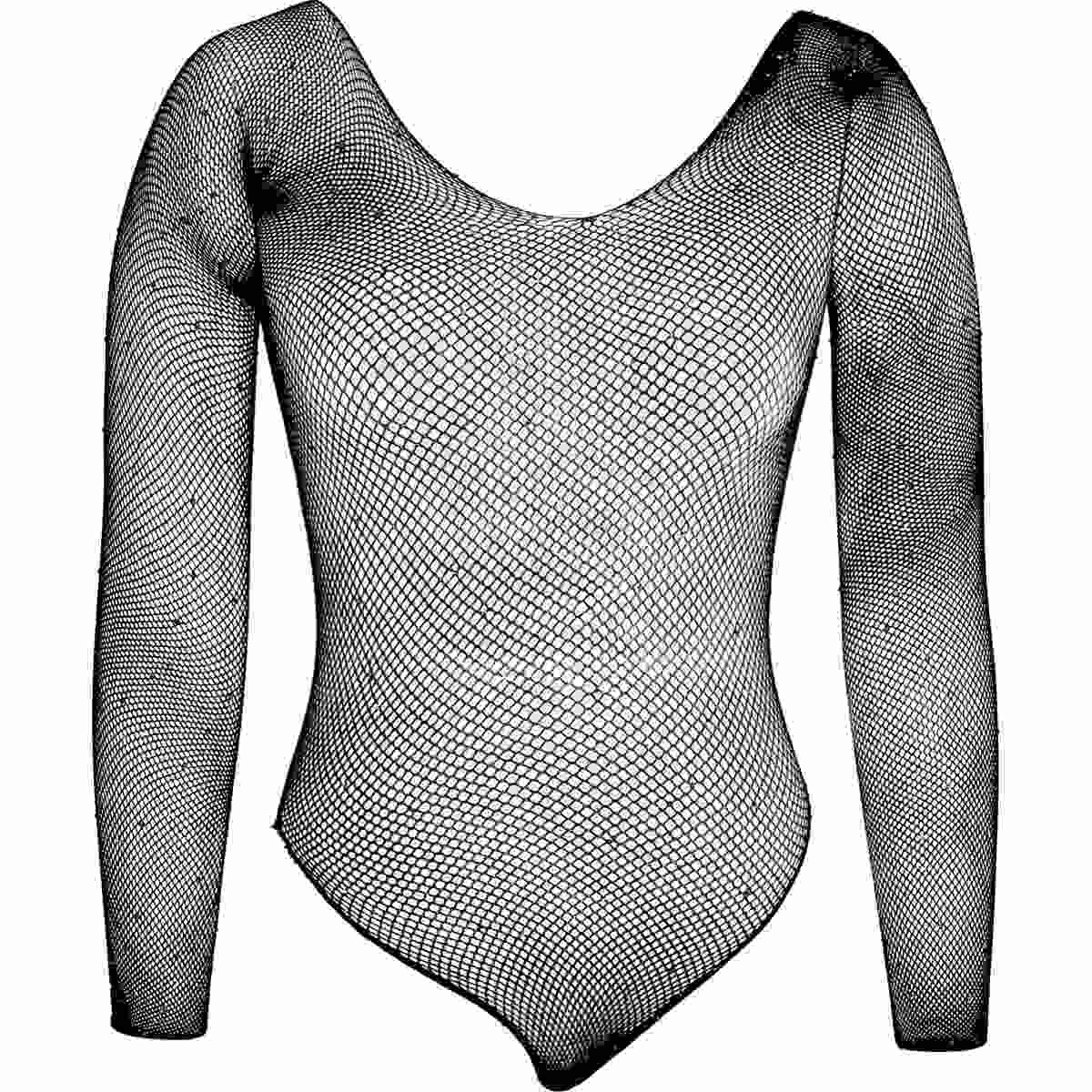 Body nero rete strass