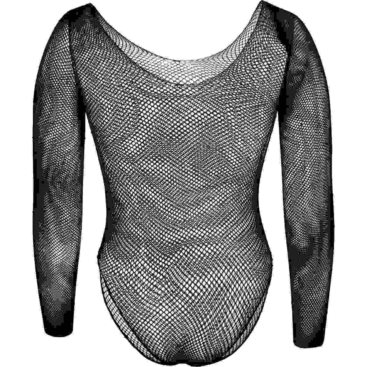 Body nero rete strass
