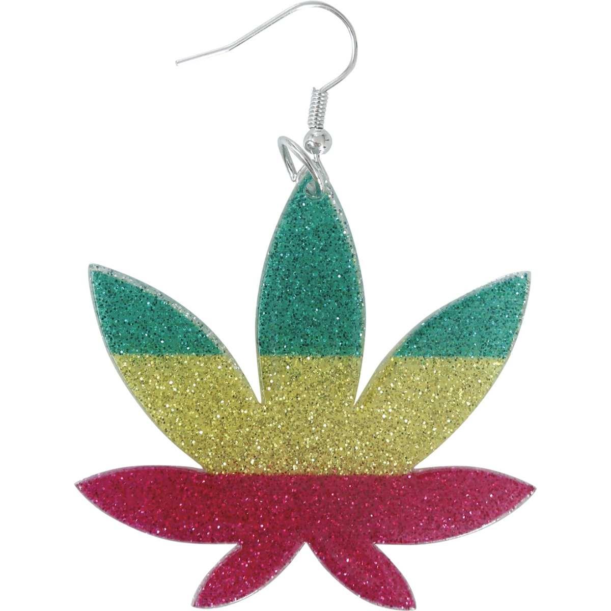 Orecchini foglia marijuana metallo