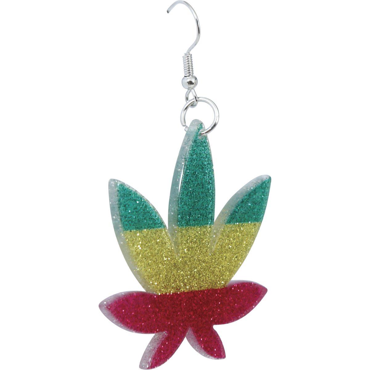 Orecchini foglia marijuana metallo