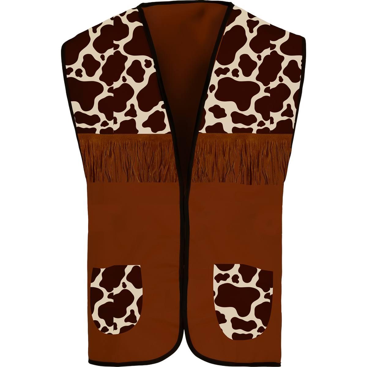 Costume gilet cowboy maculato marrone
