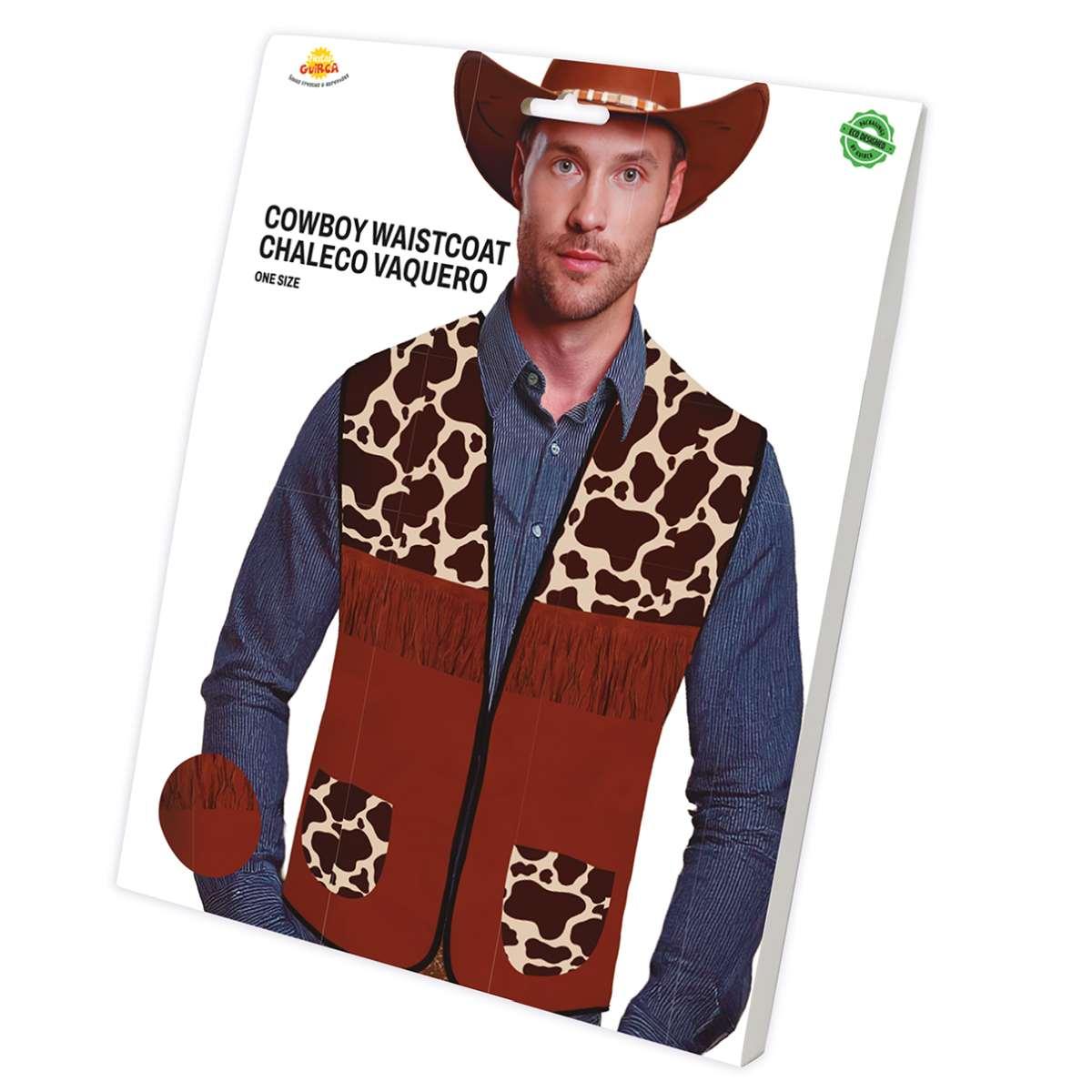 Costume gilet cowboy maculato marrone