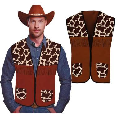 Costume gilet cowboy maculato marrone