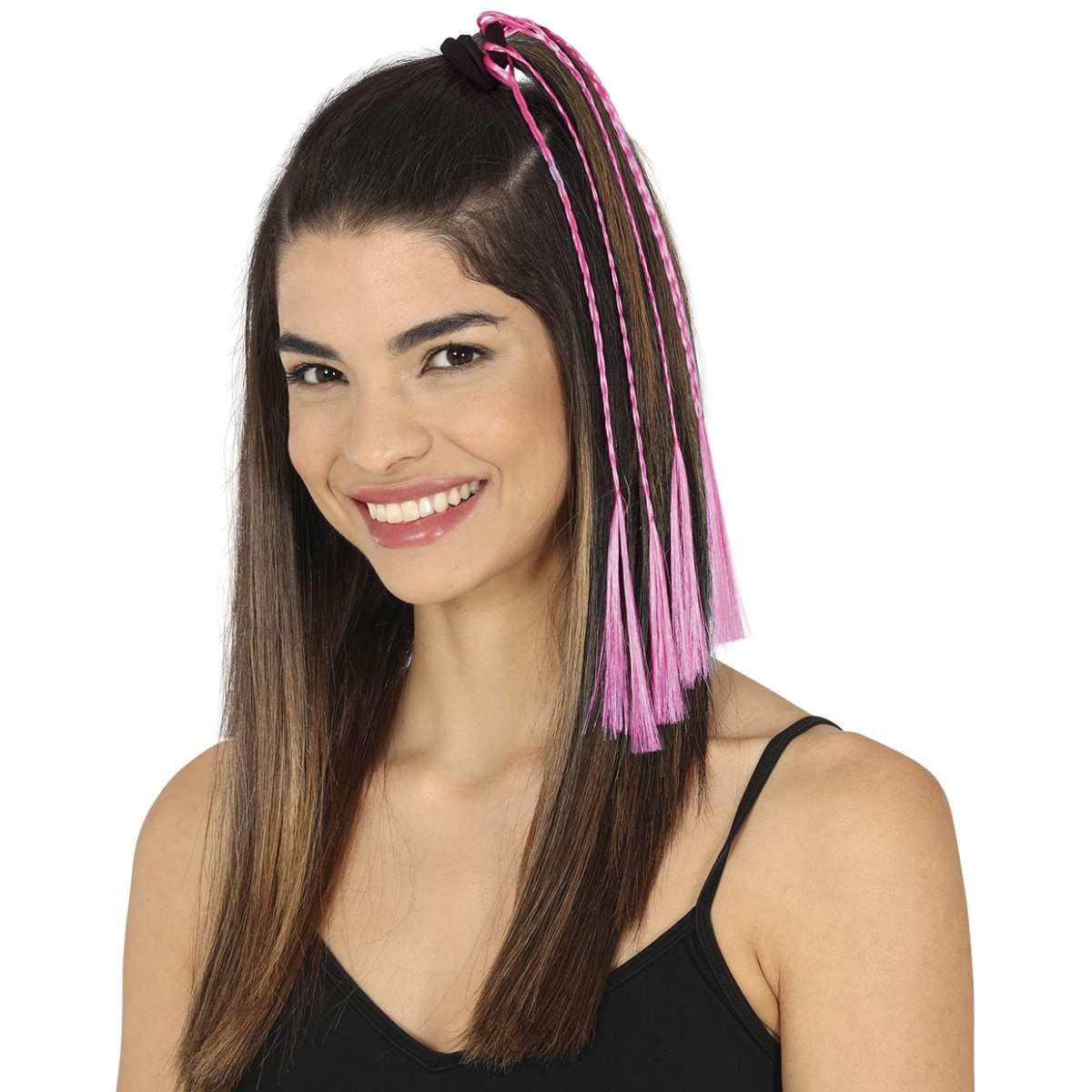 Extension capelli trecce rosa fucsia Set 3 pz