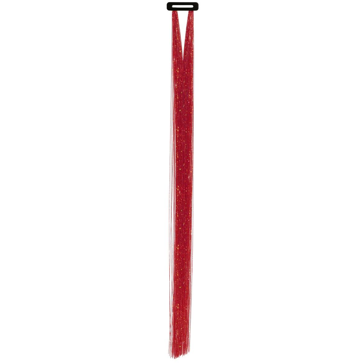 Extension capelli rosso glitter Set 3 pz