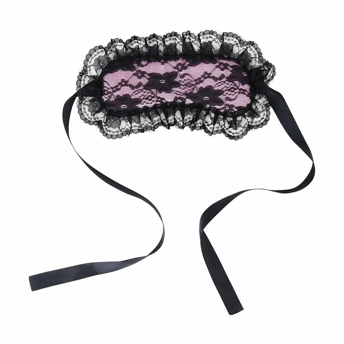 Benda dominatrice rosa pizzo ricamo nero