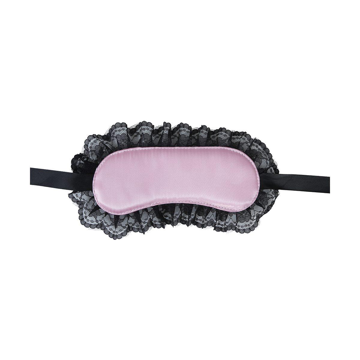 Benda dominatrice rosa pizzo ricamo nero