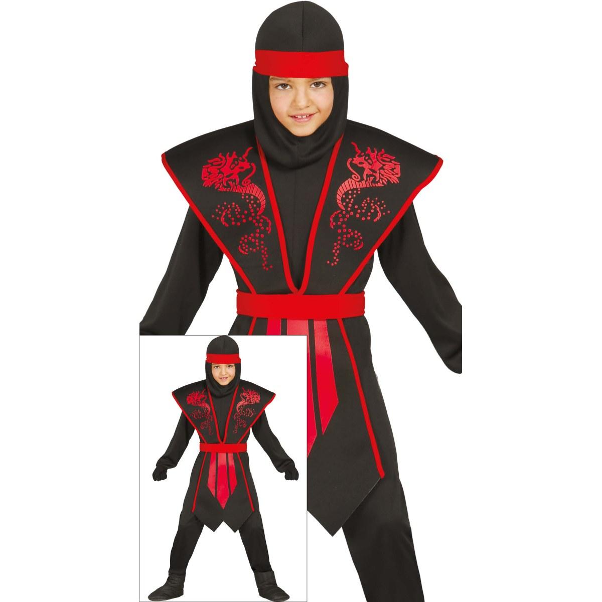 Costume ninja nero rosso