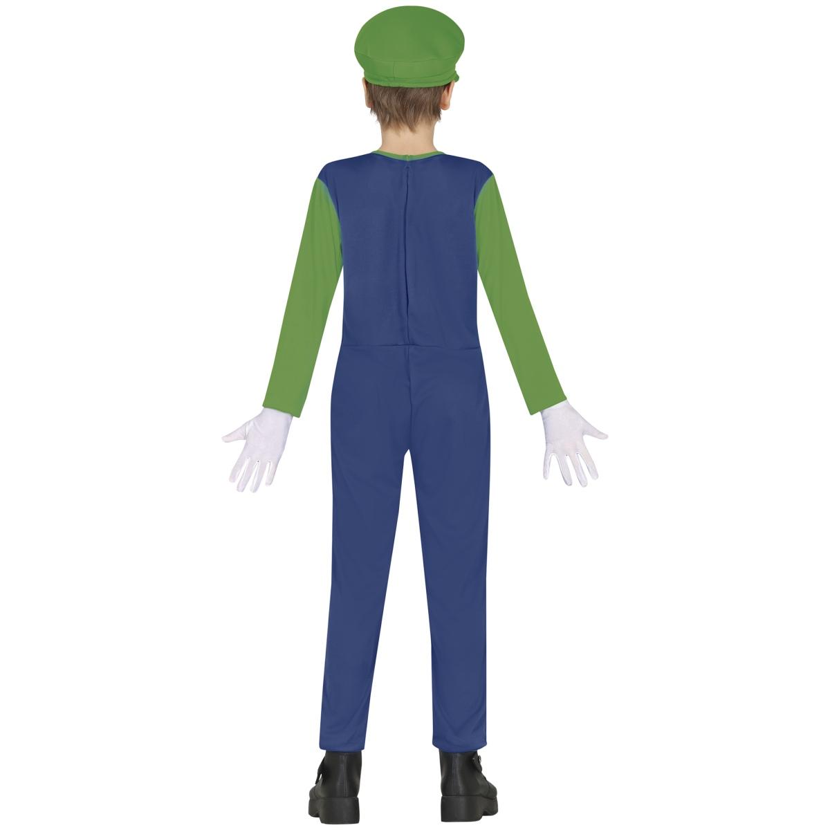 Costume tuta idraulico blu verde luigi salopette