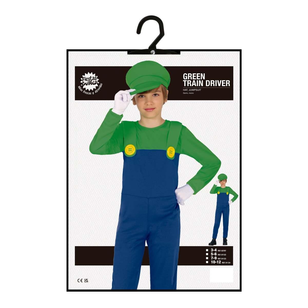 Costume tuta idraulico blu verde luigi salopette