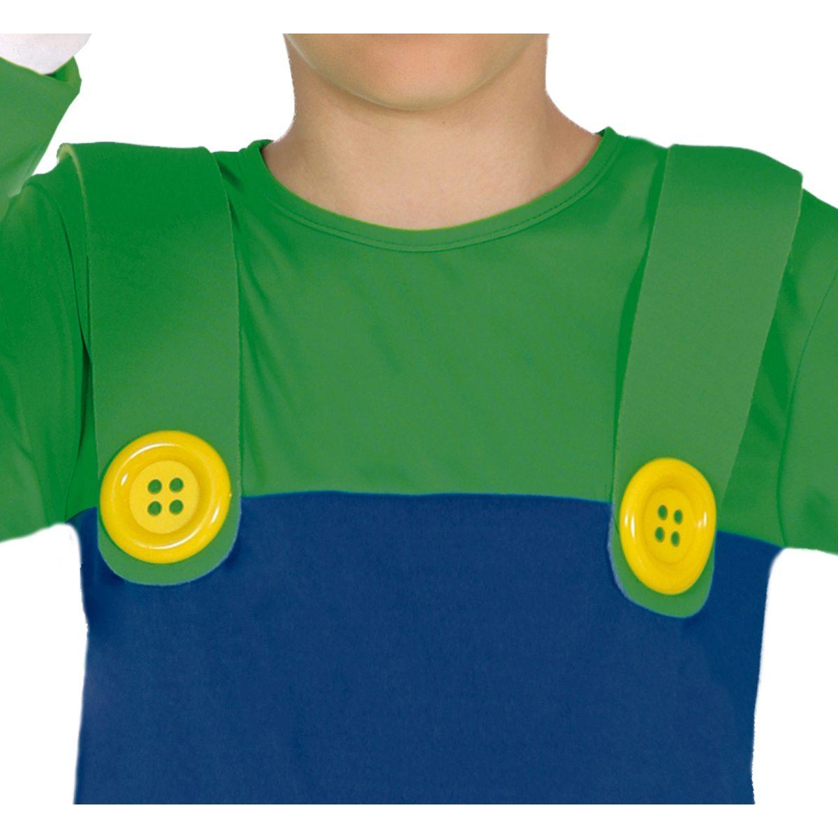 Costume tuta idraulico blu verde luigi salopette