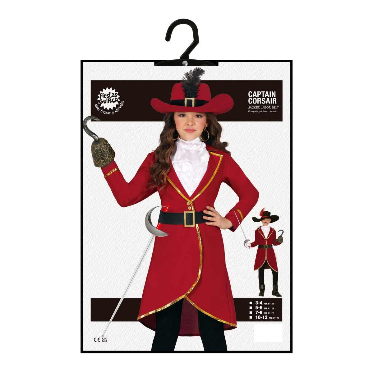 Giacca pirata rossa lunga