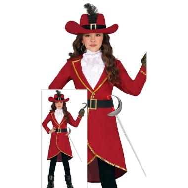 Giacca pirata rossa lunga