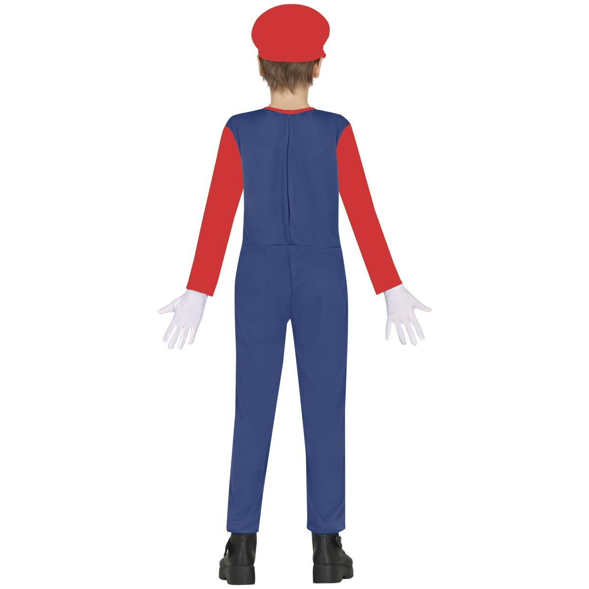Costume tuta idraulico blu rossa mario salopette