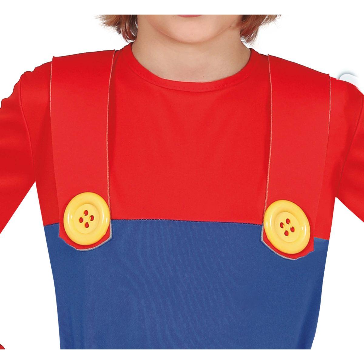 Costume tuta idraulico blu rossa mario salopette