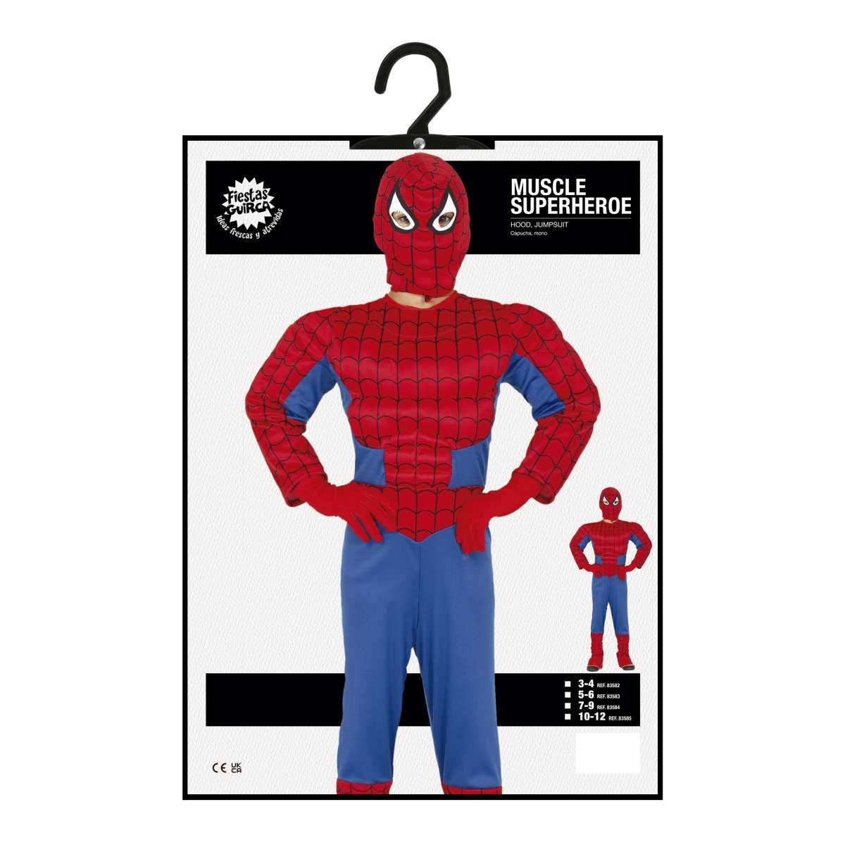 Costume super eroe spider muscoloso