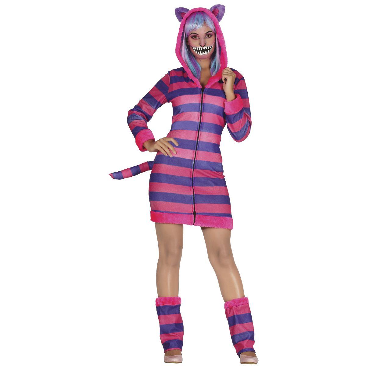 Costume gatto stregatto viola righe