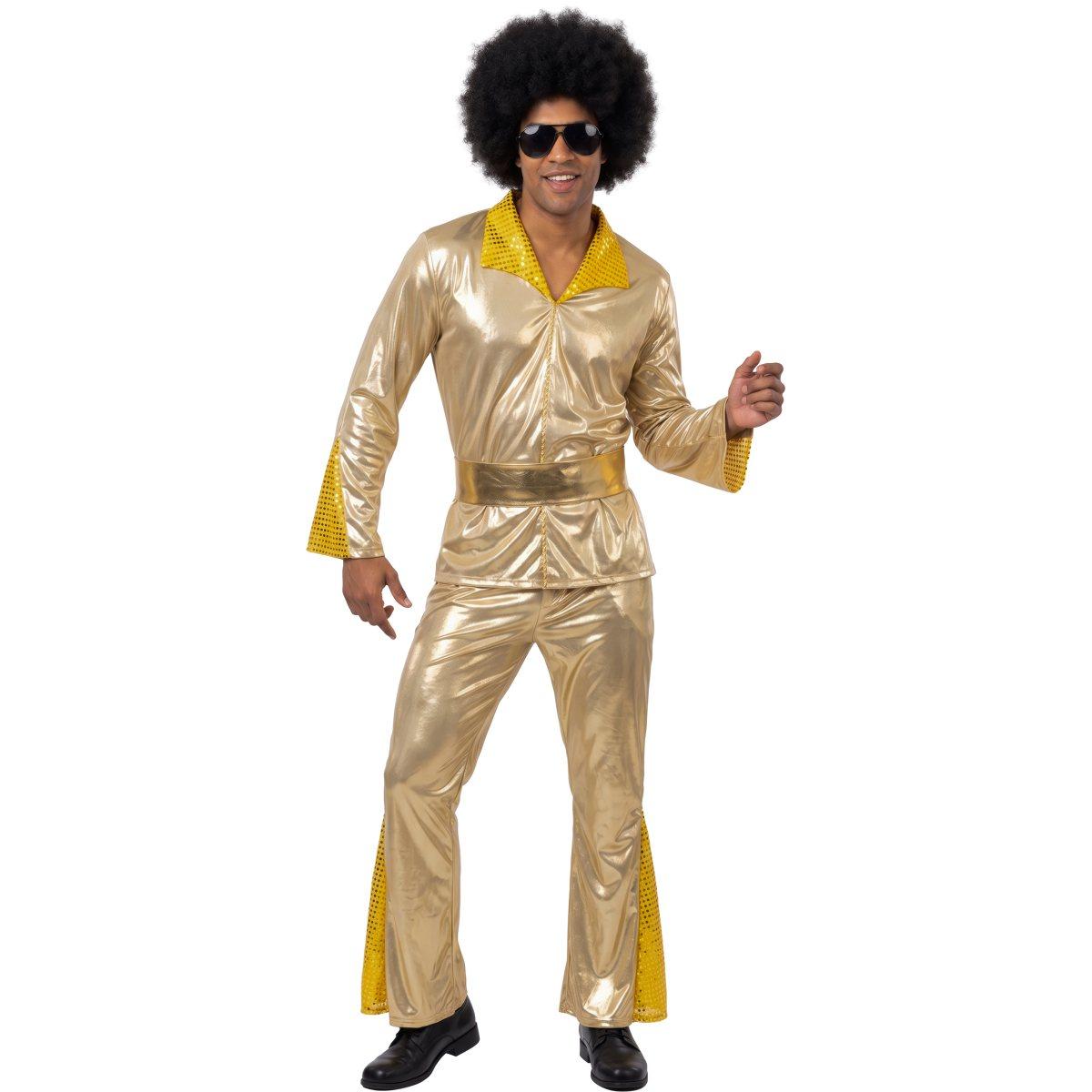 Costume disco anni 70 80 tuta oro