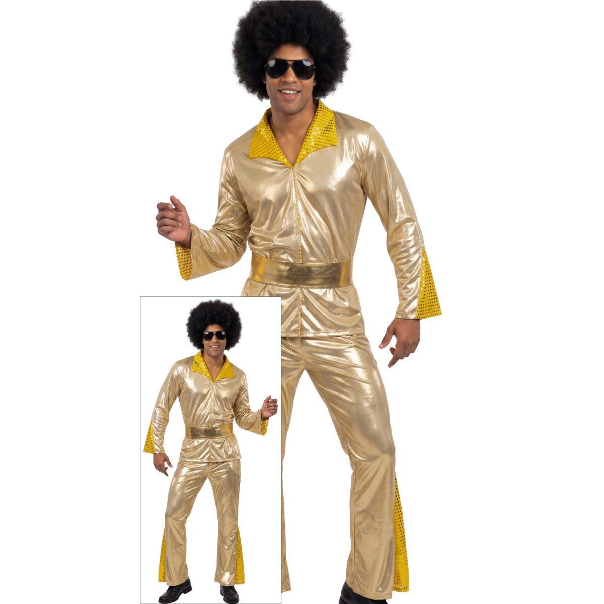 Costume disco anni 70 80 tuta oro
