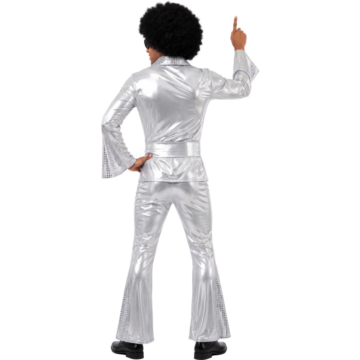 Costume disco anni 70 80 tuta argento