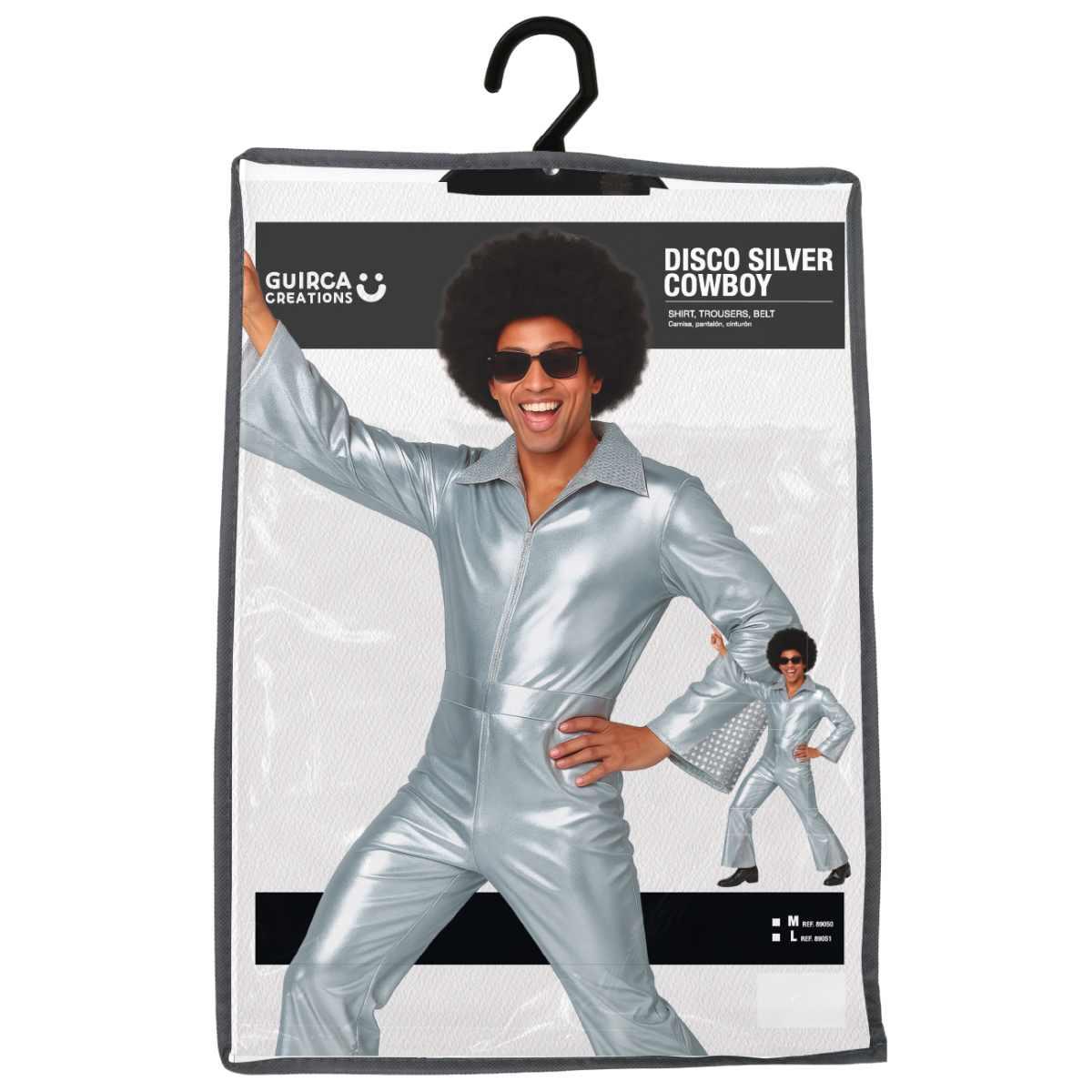 Costume disco anni 70 80 tuta argento