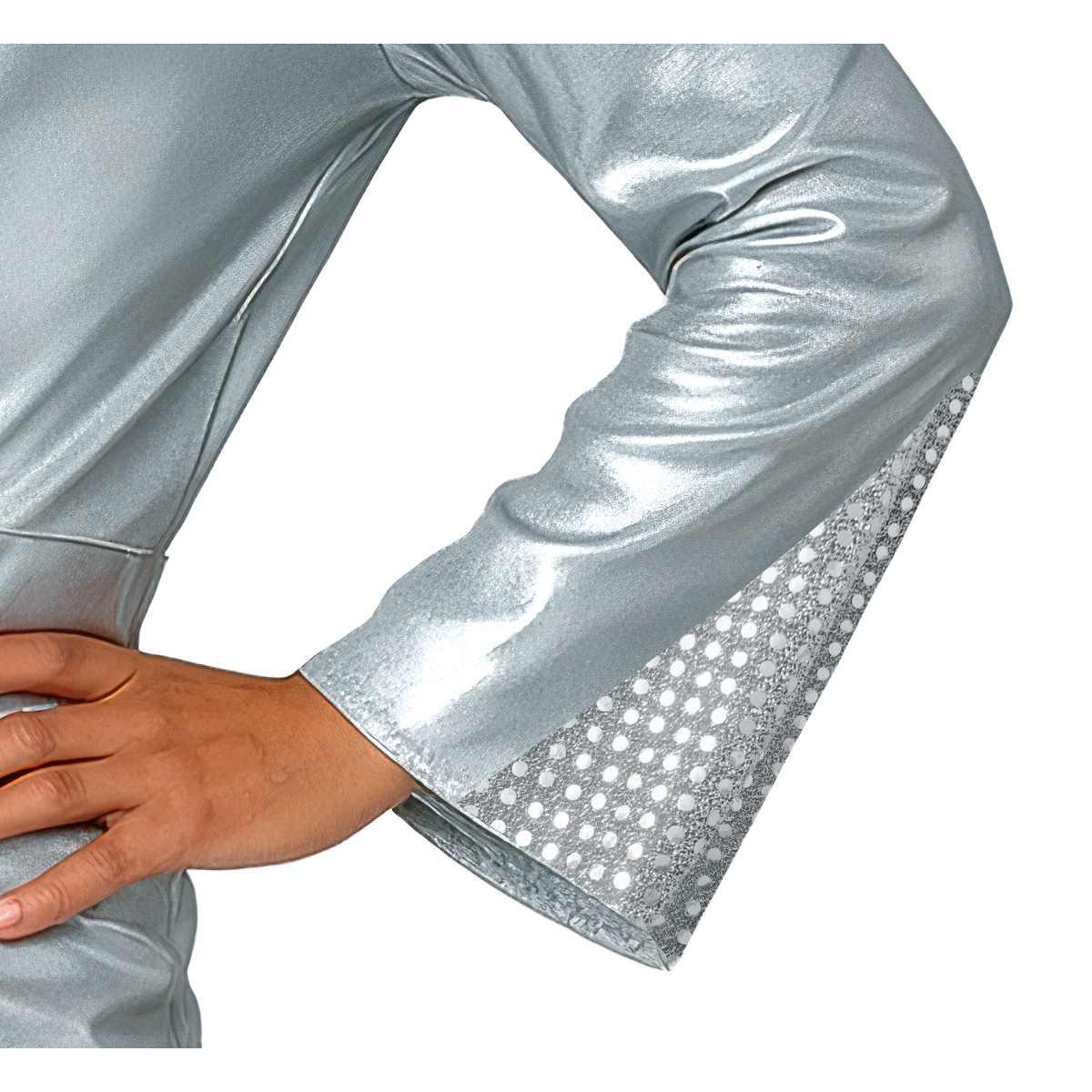 Costume disco anni 70 80 tuta argento