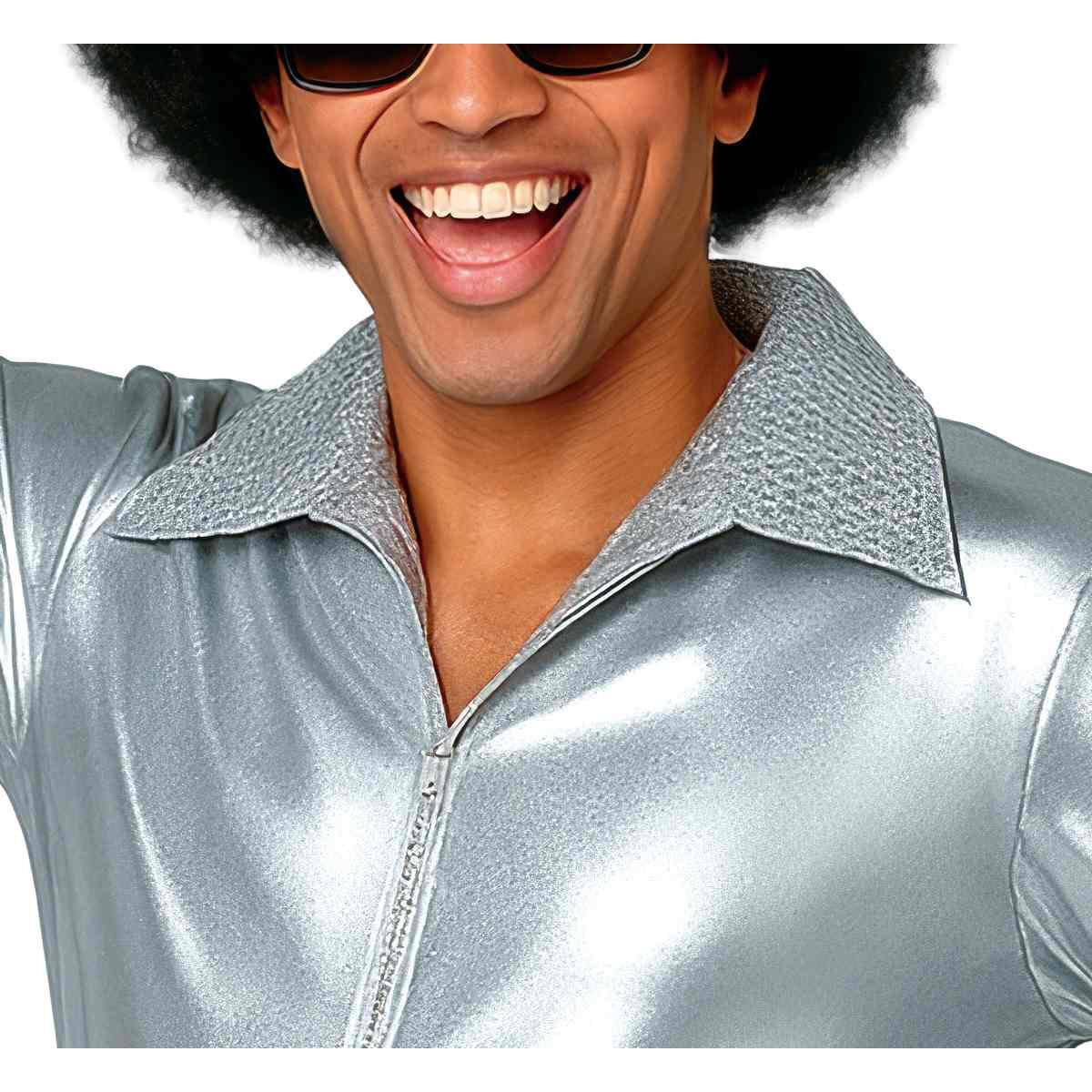 Costume disco anni 70 80 tuta argento