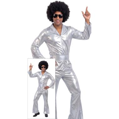Costume disco anni 70 80 tuta argento