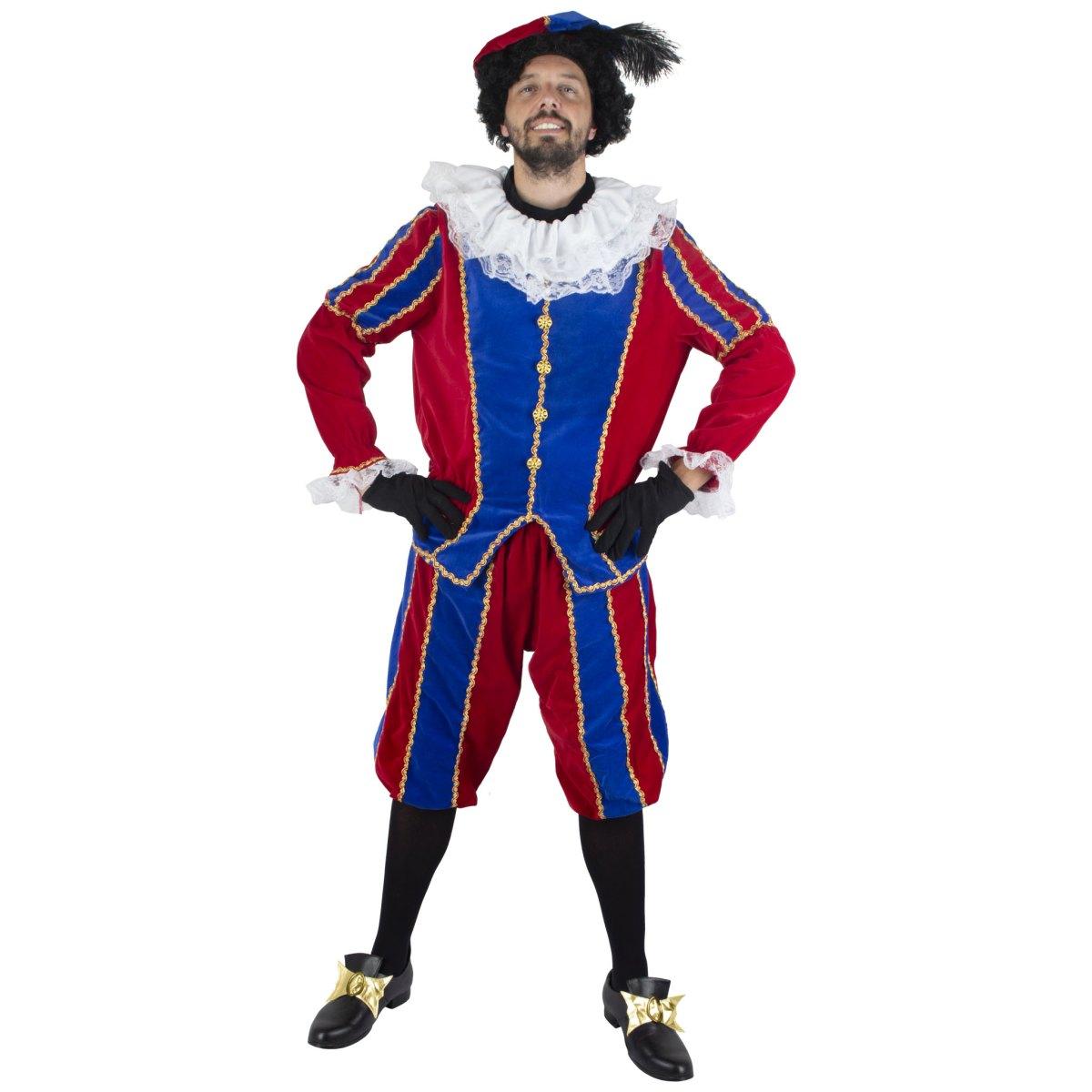 Costume paggio medioevale rosso blu