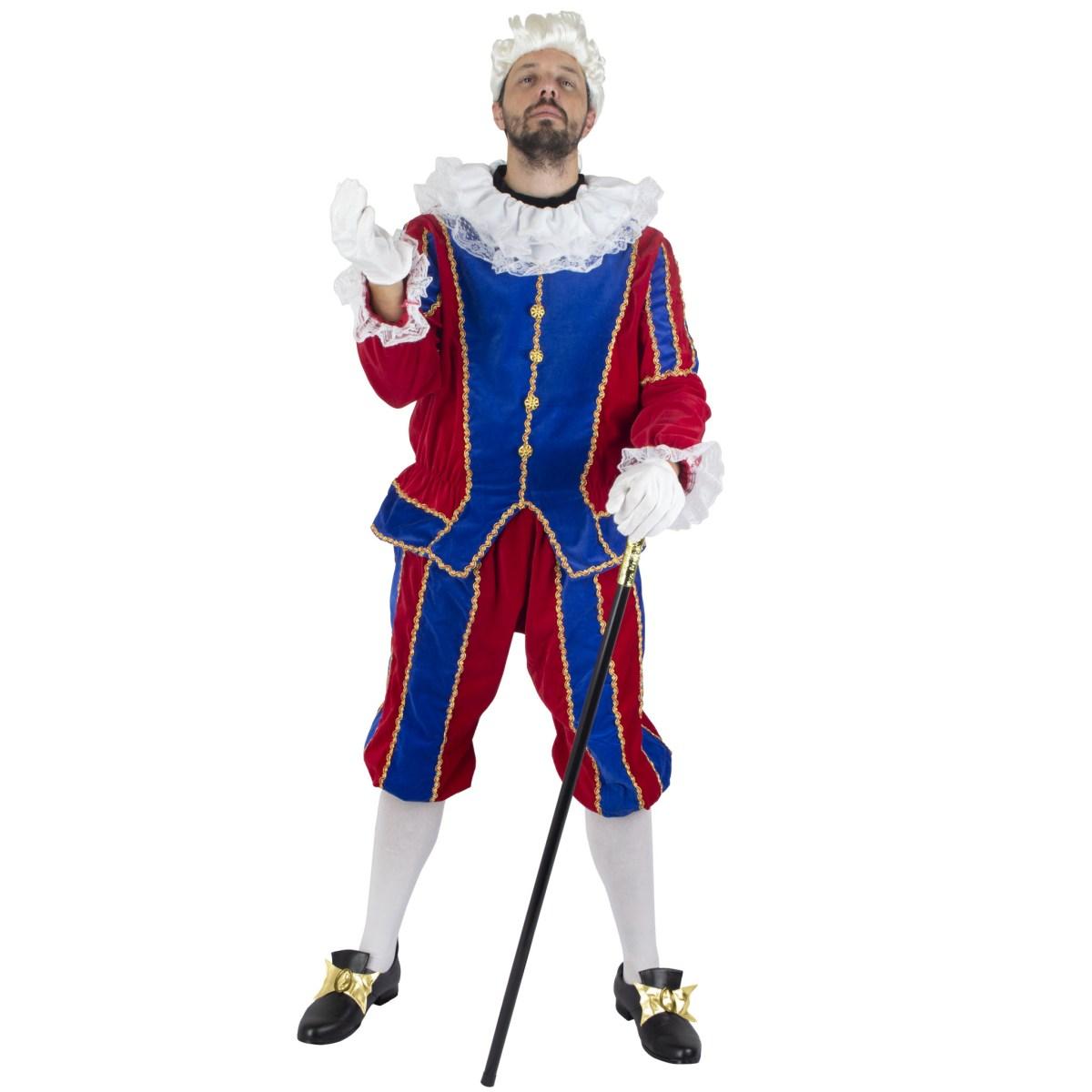 Costume paggio medioevale rosso blu