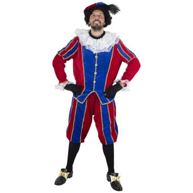 Costume paggio medioevale rosso blu