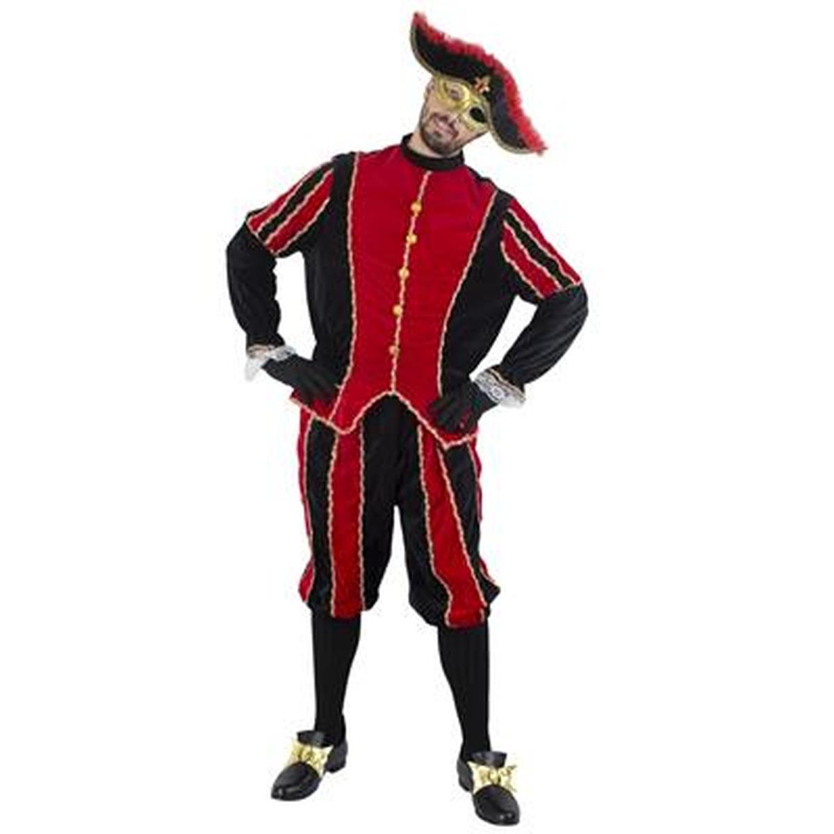 Costume paggio medioevale rosso nero