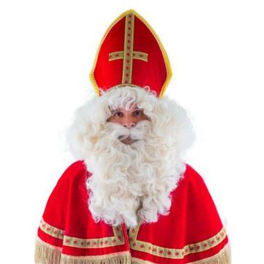 Parrucca babbo natale beige barba lunga