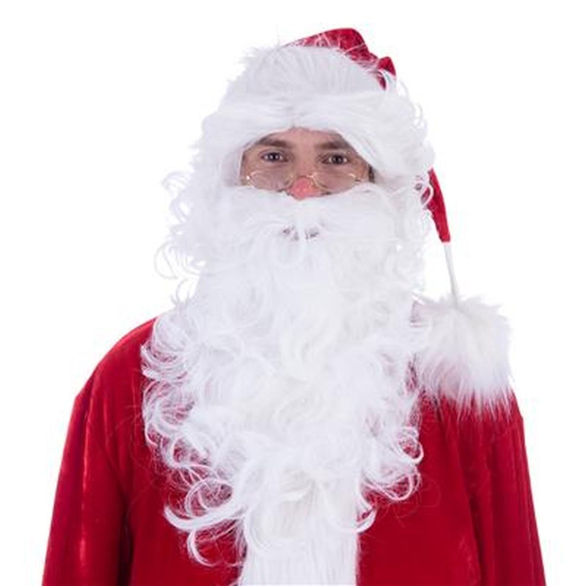Parrucca babbo natale bianca barba lunga