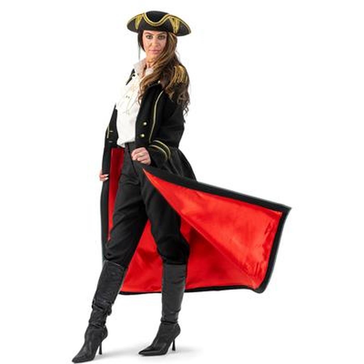 Giacca pirata lusso nera lunga