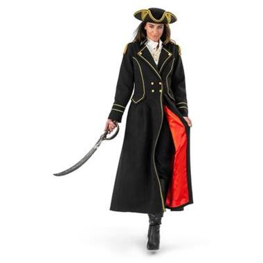 Giacca pirata lusso nera lunga