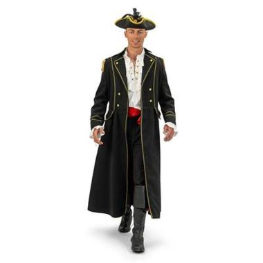 Giacca pirata lusso nera lunga